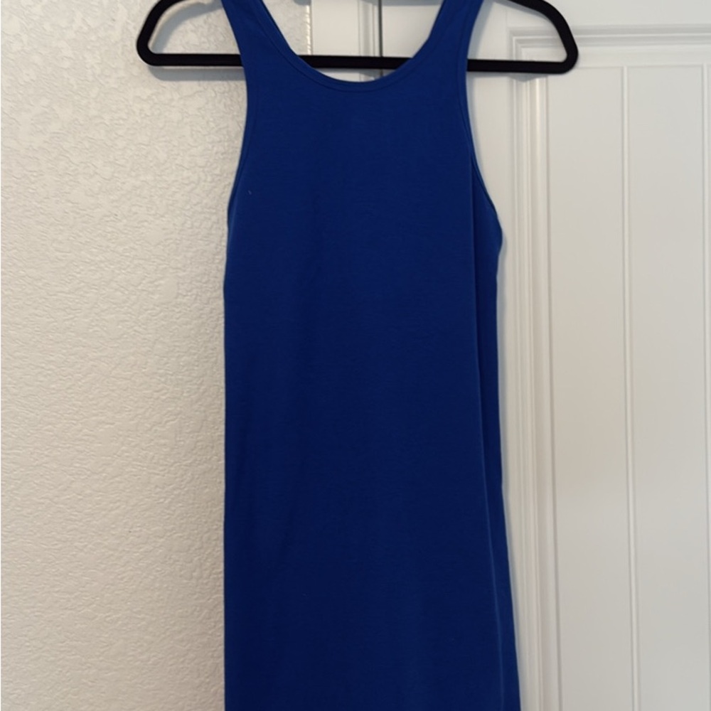 Beyond Yoga Blue Cross Back Sport Dress